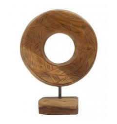 Scultura rotonda in teak riciclato - Arrediorg
