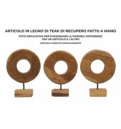 Scultura rotonda in teak riciclato - Arrediorg