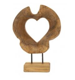 Scultura in teak riciclato apertura a cuore - Arrediorg