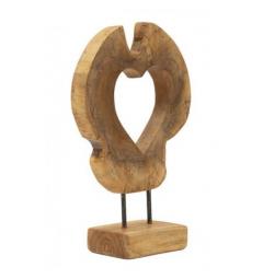 Scultura in teak riciclato apertura a cuore - Arrediorg