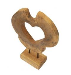 Scultura in teak riciclato apertura a cuore - Arrediorg