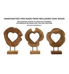 Scultura in teak riciclato apertura a cuore - Arrediorg
