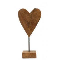 Scultura a forma di cuore, realizzata a mano in teak riciclato - Arrediorg