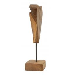Scultura a forma di cuore, realizzata a mano in teak riciclato - Arrediorg