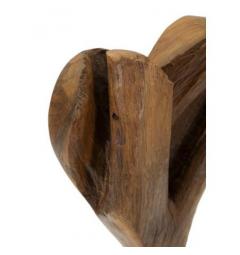 Scultura a forma di cuore, realizzata a mano in teak riciclato - Arrediorg