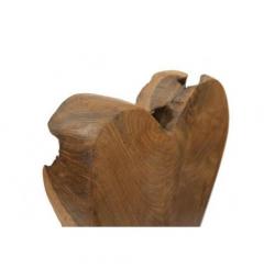 Scultura a forma di cuore, realizzata a mano in teak riciclato - Arrediorg