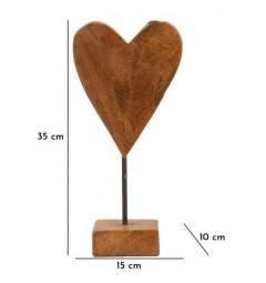 Scultura a forma di cuore, realizzata a mano in teak riciclato - Arrediorg
