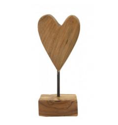 Scultura a forma di cuore realizzata a mano in teak riciclato - Arrediorg