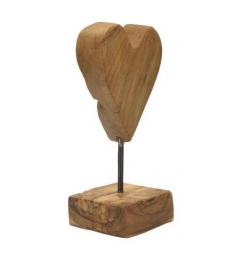 Scultura a forma di cuore realizzata a mano in teak riciclato - Arrediorg