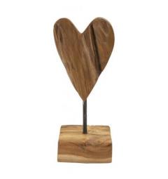 Scultura a forma di cuore realizzata a mano in teak riciclato - Arrediorg