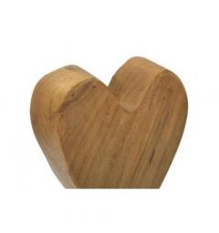 Scultura a forma di cuore realizzata a mano in teak riciclato - Arrediorg