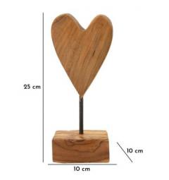 Scultura a forma di cuore realizzata a mano in teak riciclato - Arrediorg