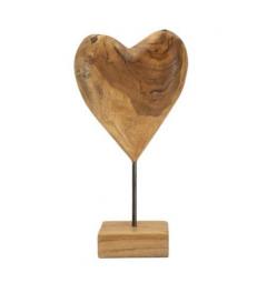 Scultura a forma di cuore realizzata a mano in teak riciclato - Arrediorg