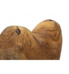 Scultura a forma di cuore realizzata a mano in teak riciclato - Arrediorg