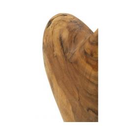 Scultura a forma di cuore realizzata a mano in teak riciclato - Arrediorg
