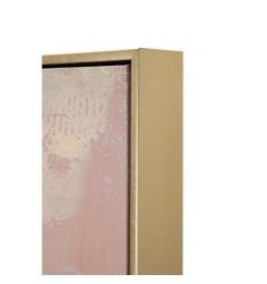 Dipinto su tela dai toni rosa con cornice in metallo dorato e telaio in legno - Arrediorg