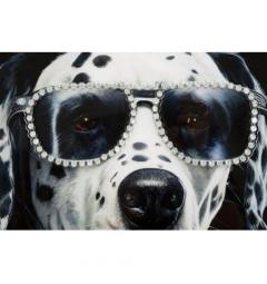 Dipinto su tela cane dalmata con felpa e occhiali da sole - Arrediorg