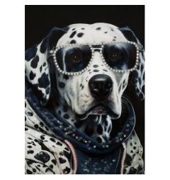 Dipinto su tela cane dalmata con felpa e occhiali da sole - Arrediorg