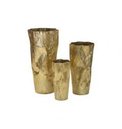 Set di 3 vasi dorati in metallo design moderno - Arrediorg