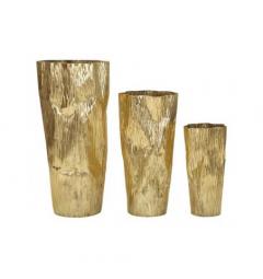 Set di 3 vasi dorati in metallo design moderno - Arrediorg