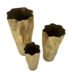 Set di 3 vasi dorati in metallo design moderno - Arrediorg