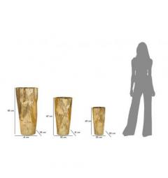 Set di 3 vasi dorati in metallo design moderno - Arrediorg