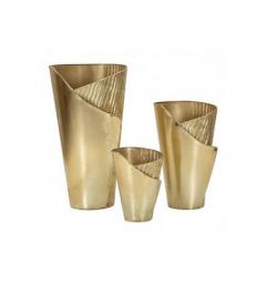 Set di 3 eleganti vasi in metallo dorato - Arrediorg