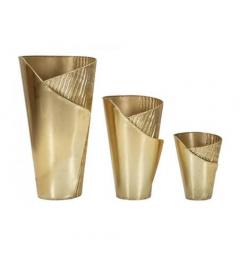 Set di 3 eleganti vasi in metallo dorato - Arrediorg
