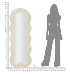 Specchio da parete crema con cornice in legno - Arrediorg