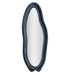 Specchio da parete con cornice in legno in velluto blu - Arrediorg