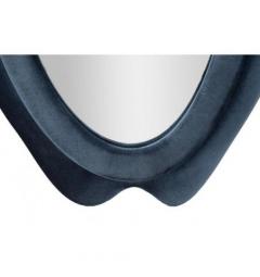 Specchio da parete con cornice in legno in velluto blu - Arrediorg