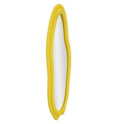 Specchio da parete con cornice rivestita in velluto giallo - Arrediorg