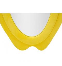 Specchio da parete con cornice rivestita in velluto giallo - Arrediorg