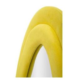 Specchio da parete con cornice rivestita in velluto giallo - Arrediorg