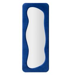Specchio da parete con cornice rivestita in velluto blu elettrico - Arrediorg