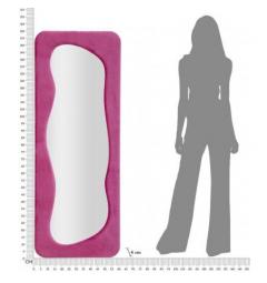Specchio da parete con cornice rivestita in velluto fucsia - Arrediorg
