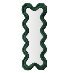 Specchio da parete con cornice in legno in velluto verde - Arrediorg