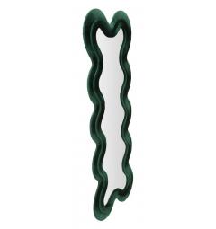 Specchio da parete con cornice in legno in velluto verde - Arrediorg