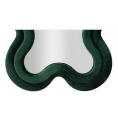 Specchio da parete con cornice in legno in velluto verde - Arrediorg