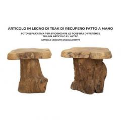Sgabello in teak riciclato offre un tocco di eleganza naturale e sostenibile - Arrediorg