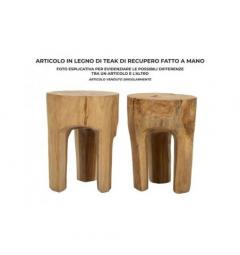 Sgabello in teak riciclato eleganza naturale e sostenibile - Arrediorg