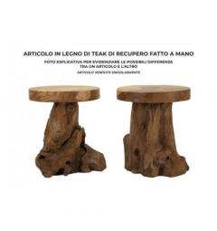 Sgabello in teak riciclato offre un tocco di eleganza naturale - Arrediorg