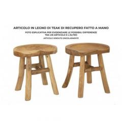 Sgabello in teak riciclato - Arrediorg