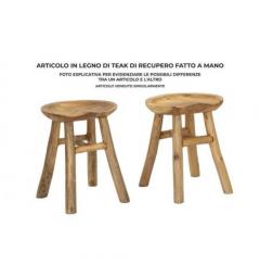 Sgabello in teak riciclato - Arrediorg