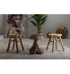 Sgabello in teak riciclato - Arrediorg