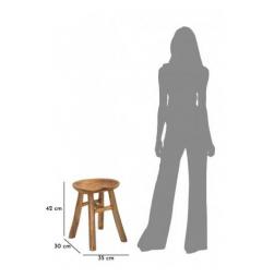 Sgabello in teak riciclato - Arrediorg