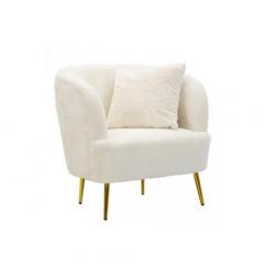 Poltrona bianca con gambe dorate design moderno - Arrediorg
