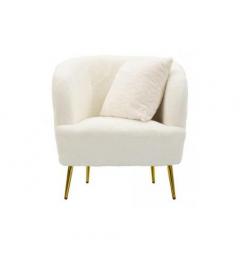 Poltrona bianca con gambe dorate design moderno - Arrediorg