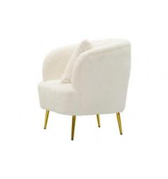 Poltrona bianca con gambe dorate design moderno - Arrediorg