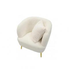 Poltrona bianca con gambe dorate design moderno - Arrediorg
